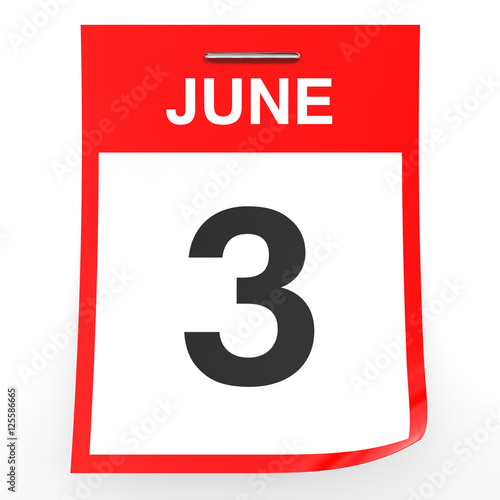  June 3 Calendar On White Background Stock Photo And Royalty free 
