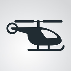 Icono plano helicoptero en fondo degradado