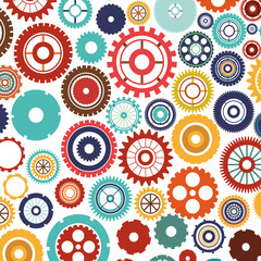 pattern with multiple colorful gears vector illustration