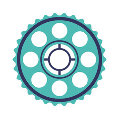 silhouette blue pinion with rings vector illustration