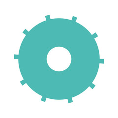 blue silhouette gear wheel icon vector illustration
