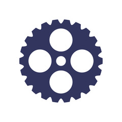 dark blue silhouette gear wheel icon vector illustration