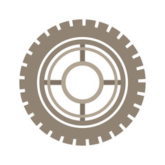 brown silhouette gear wheel icon vector illustration