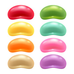 Round colorful jelly beans set.