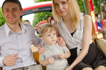 Young family is having fun in the park