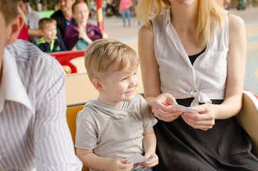 Young family is having fun in the park