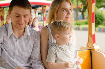 Young family is having fun in the park