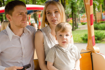 Young family is having fun in the park