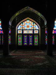 Interior of Nasir ol Molk Mosque, Shiraz, Iran