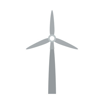 gray silhouette wind power generator vector illustration