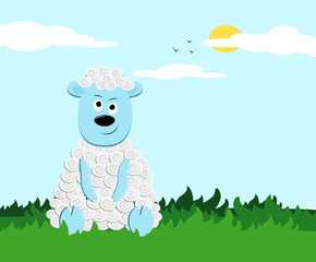 Illustrated funny sheep character