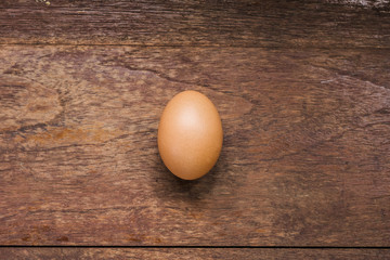 Egg on wood table