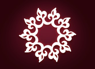 Decorative design element. Geometric ornament. Circular arabic ornamental symbol. 3D rendering