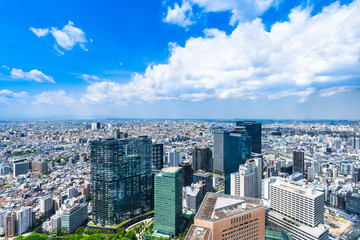 Fototapeta na wymiar 東京　青空と都市風景 