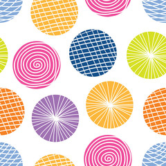 Colorful polka dot. Vintage vector seamless pattern.