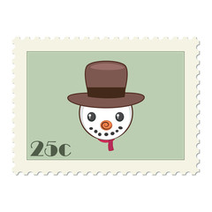 Snowman portrait stamp
