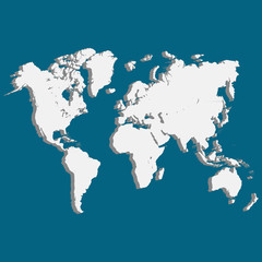 Fototapeta na wymiar world map of planet Earth 3D