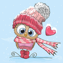 Obraz premium Cute Cartoon Owl