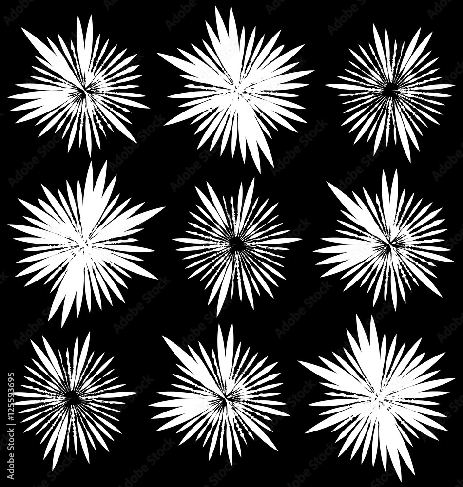 Aufkleber set of 9 different element with random radial lines