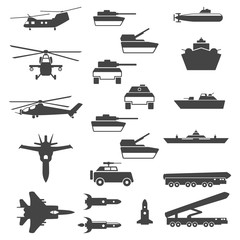 Tank Helicopter Fighter - Navy Army Air Force Icon Silhouette © jongjawi