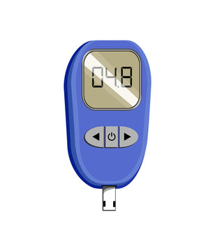 Vector image of a blood glucose monitor with lower levels