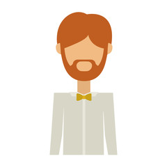 half body man in formal suit with beard without face vector illustration