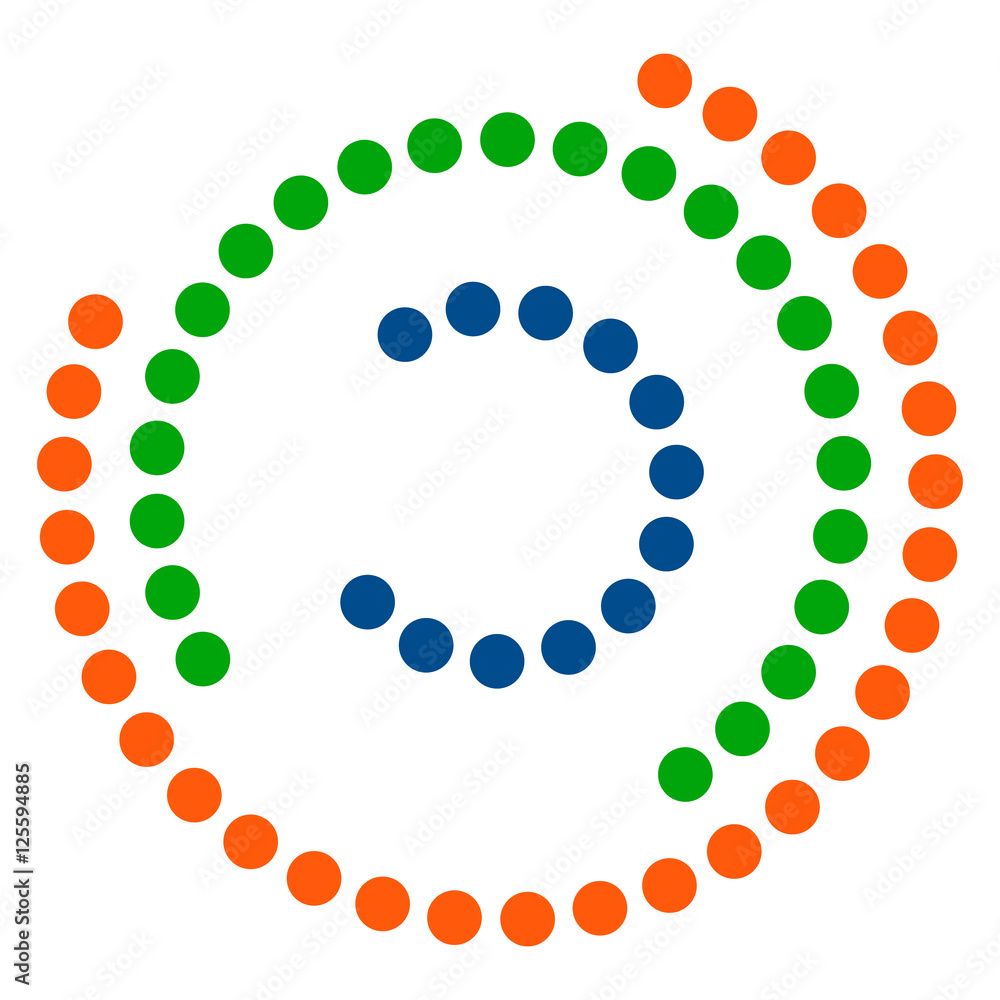 Poster spiral element with concentric circles. abstract decorative elem