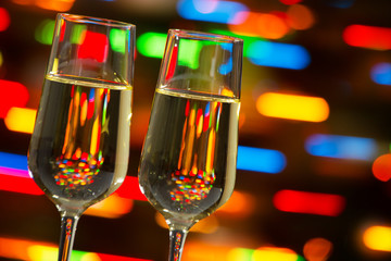 Crystal glasses of wine