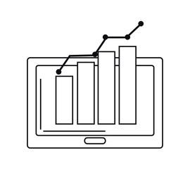 Tablet icon. Infographic data information business and analiytics theme. Isolated design. Vector illustration