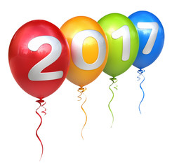 2017 with colorful balloons