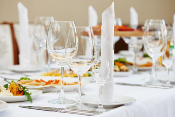 restaurant table with food