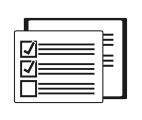 Checklist and checkmark icon. Office paper form and document theme. Isolated design. Vector illustration