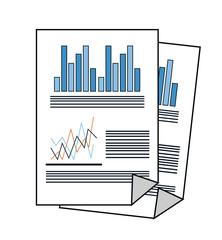 Document icon. Infographic data information business and analiytics theme. Colorful and isolated design. Vector illustration
