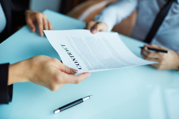 Signing contract