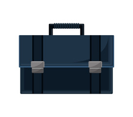 Black suitcase icon. Office travel baggage and luggage theme. Isolated design. Vector illustration