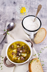 Soup with mushrooms