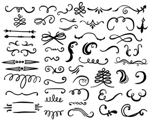 Hand drawn set of design elements