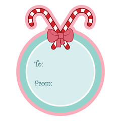 Candy cane present tag