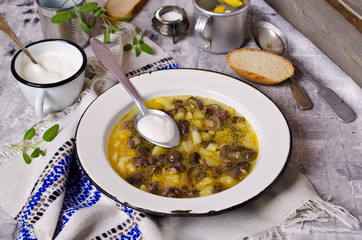Soup with mushrooms