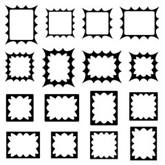 Black abstract shape frame design set