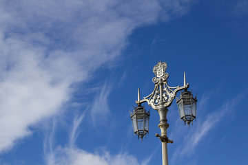 Fototapeta na wymiar Old street light on Brighton seafront promenade