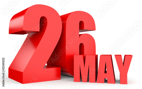 "May 26. Text on white background." Stock photo and royalty-free images