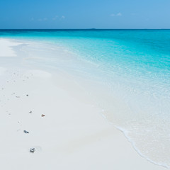 Maldive Island. White sand tropical beach. Relaxed summer day.