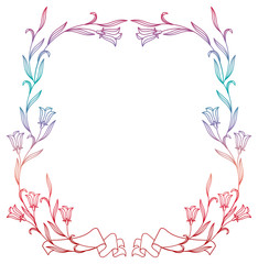 Obraz premium Vertical gradient frame with bluebells. 