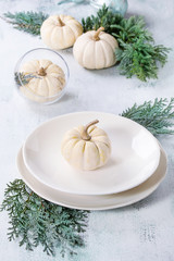 White decorative pumpkins