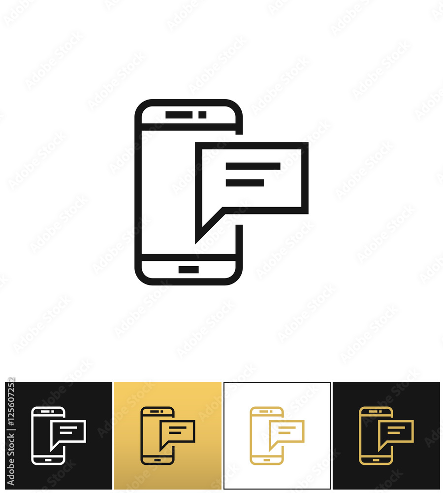 Poster bubble phone sign or texting message vector icon