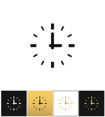 Clock sign or round time vector icon