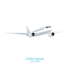 Jet airplane on a white background. Realistic vector illustration.