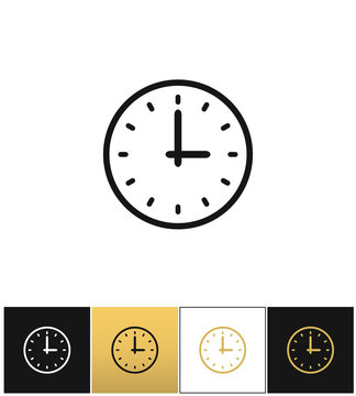 Clock sign or simple time vector icon