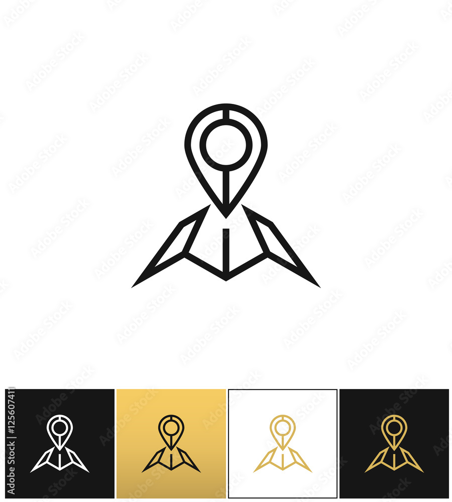 Aufkleber map with pin sign or global mapping location vector icon